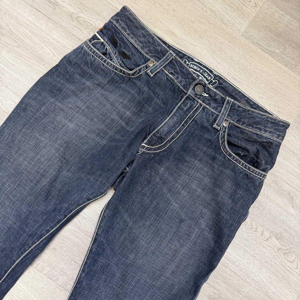 Robin's Jean Marlon Jeans Mens 31 32x33 Blue Black Wings Made USA Y2K